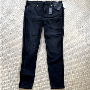 BR black skinny jeans with velvet sides